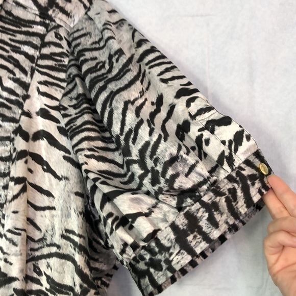 COOGI Woman’s Plus Animal Print Satin Woven Short Sleeve Dress Size 3X - Picture 5 of 14